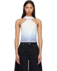 CASABLANCA - Off- Printed Draped Tank Top - Lyst