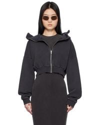 Entire studios - Cropped Full Zip Hoodie - Lyst