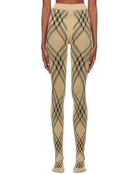 Burberry - Check Tights - Lyst