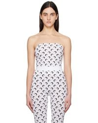 Marine Serre - Moon Printed Jersey Second Skin Tube Top - Lyst