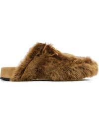 Dries Van Noten - Tan Shearling Clogs - Lyst