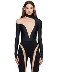 Mugler - Black Illusion Bodysuit - Lyst