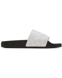COACH Grey Logo Slide Sandals