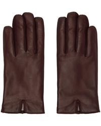 Handsome Stockholm - Ssense Exclusive Burgundy Essentials Gloves - Lyst