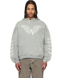 ALEXANDER DIGENOVA Slim Blonde Distressed Hoodie in Black for Men