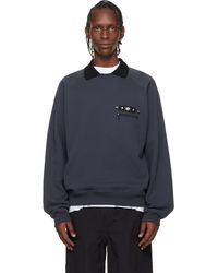 Toga Virilis - Pull Molletonné Noir À Col De Style Polo - Lyst