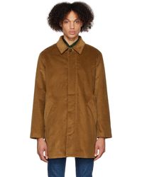 A.P.C. - Manteau brun en coton - Lyst