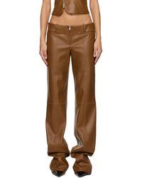 AYA MUSE - Tan Cida Faux-leather Trousers - Lyst