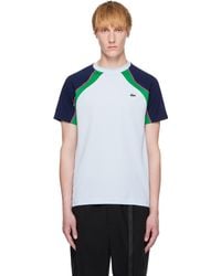 Lacoste - T-Shirt De Tennis Contrasté Bleu À Technologie Ultra Dry - Lyst