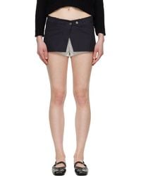 OPEN YY - Layered Boxer Short Miniskirt - Lyst
