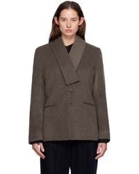 LE17SEPTEMBRE Collar Sweater in Gray | Lyst