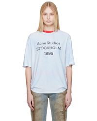 Acne Studios - ブルー リラックスフィット ロゴ Tシャツ - Lyst