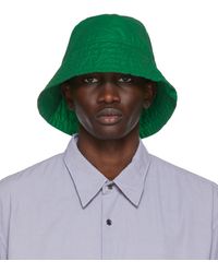 Dries Van Noten Nylon Quilted Bucket Hat - Green