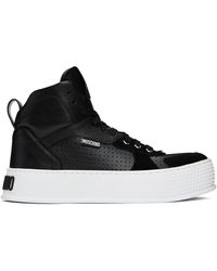 Moschino - Black Bumps & Stripes High-top Sneakers - Lyst