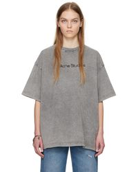 Acne Studios - T-shirt gris à effet délavé - Lyst