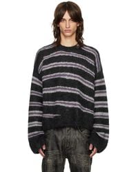 Acne Studios - グレー&パープル ボーダー セーター - Lyst