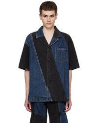 Feng Chen Wang - Paneled Denim Shirt - Lyst