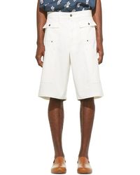 Jacquemus White Denim Le Short Pecheur Shorts