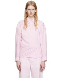 Lemaire - Pink Straight Collar Twisted Shirt - Lyst