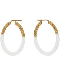 Burberry Gold Enamel Hoop Earrings - Metallic
