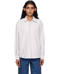 A.P.C. - ホワイト＆ベージュ ロゴ ボーイフレンドシャツ - Lyst