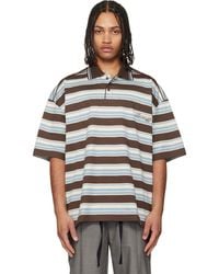 Tonywack Garment Dyed Stripe Pique Polo in Black for Men | Lyst