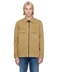 BOSS - タン フラップポケット オーバーシャツ - Lyst