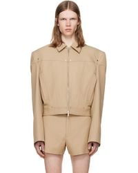 Louis-Gabriel Nouchi - Shoulder Padding Wool Zipped Jacket - Lyst