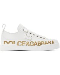 Dolce & Gabbana Dolcegabbana ホワイト Portofino スニーカー - ブラック