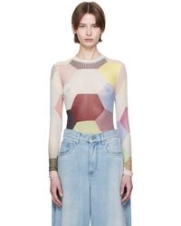 JW Anderson - マルチカラー Patchwork Print シアー 長袖Tシャツ - Lyst