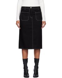 Courreges - 2ポケット トップステッチ デニム ミディアムスカート - Lyst