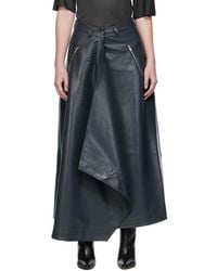 Nanushka - Neith Draped Vegan Leather Maxi Skirt - Lyst