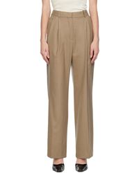 Loulou Studio - Taupe Solo Trousers - Lyst