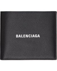 Balenciaga - Portefeuille carré noir à deux volets - Lyst
