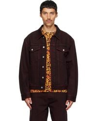 Dries Van Noten - Burgundy Faded Denim Jacket - Lyst
