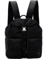 Ami Paris - Small Nylon Marcel Flap Backpack - Lyst