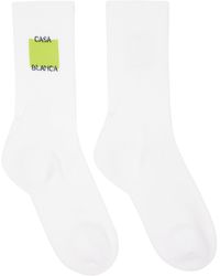 CASABLANCA - Acid Lime Logo Square Socks - Lyst
