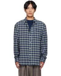 The Elder Statesman - ネイビー Dune Plaid Beach シャツ - Lyst