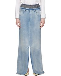 Maison Margiela Denim Anonymity Of The Lining Skirt in Blue