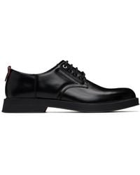 HUGO - Derbys Noirs En Cuir À Semelle En Caoutchouc - Lyst