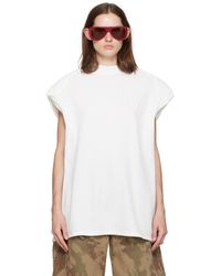 The Attico - T-shirt blanc à col cheminée - Lyst