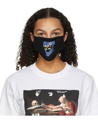 Womens Accessories Face masks Off-White c/o Virgil Abloh Logo-print Satin-twill Face Mask in Black 