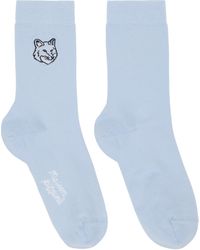 Maison Kitsuné - Blue Bold Fox Head Socks - Lyst