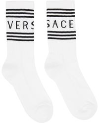 Versace - ホワイト& '90s ヴィンテージ ロゴ ソックス - Lyst