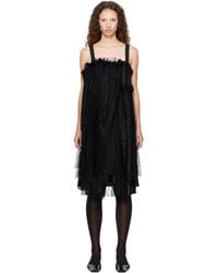 Comme des Garçons - Gabardine Medium X Georgette Midi Dress - Lyst