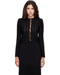 Balmain - Cropped Fléchage Knit Cardigan - Lyst