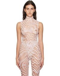 Mugler - Beige Star Bodysuit - Lyst