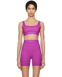 Marine Serre - Ssense限定 パープル＆レッド Moon Printed ジャージ スポーツブラ - Lyst