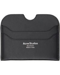 Acne Studios - Porte-cartes noir en cuir - Lyst