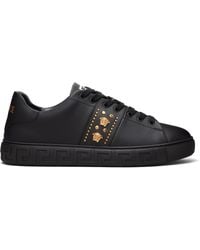 Versace - Greca Embellished Nylon Faux-Leather Sneakers - Lyst